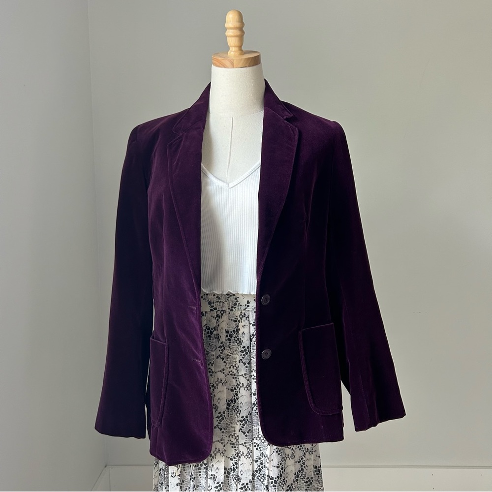KORET Vintage Velvet Wine Blazer